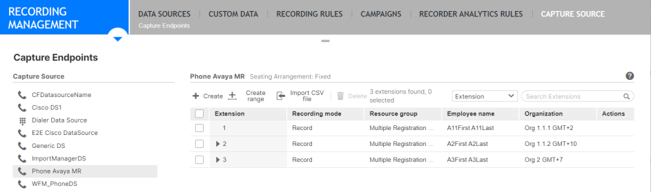 Capture Endpoints page