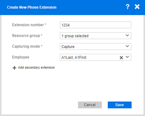 Create new phone extension page for parent Collection capture source