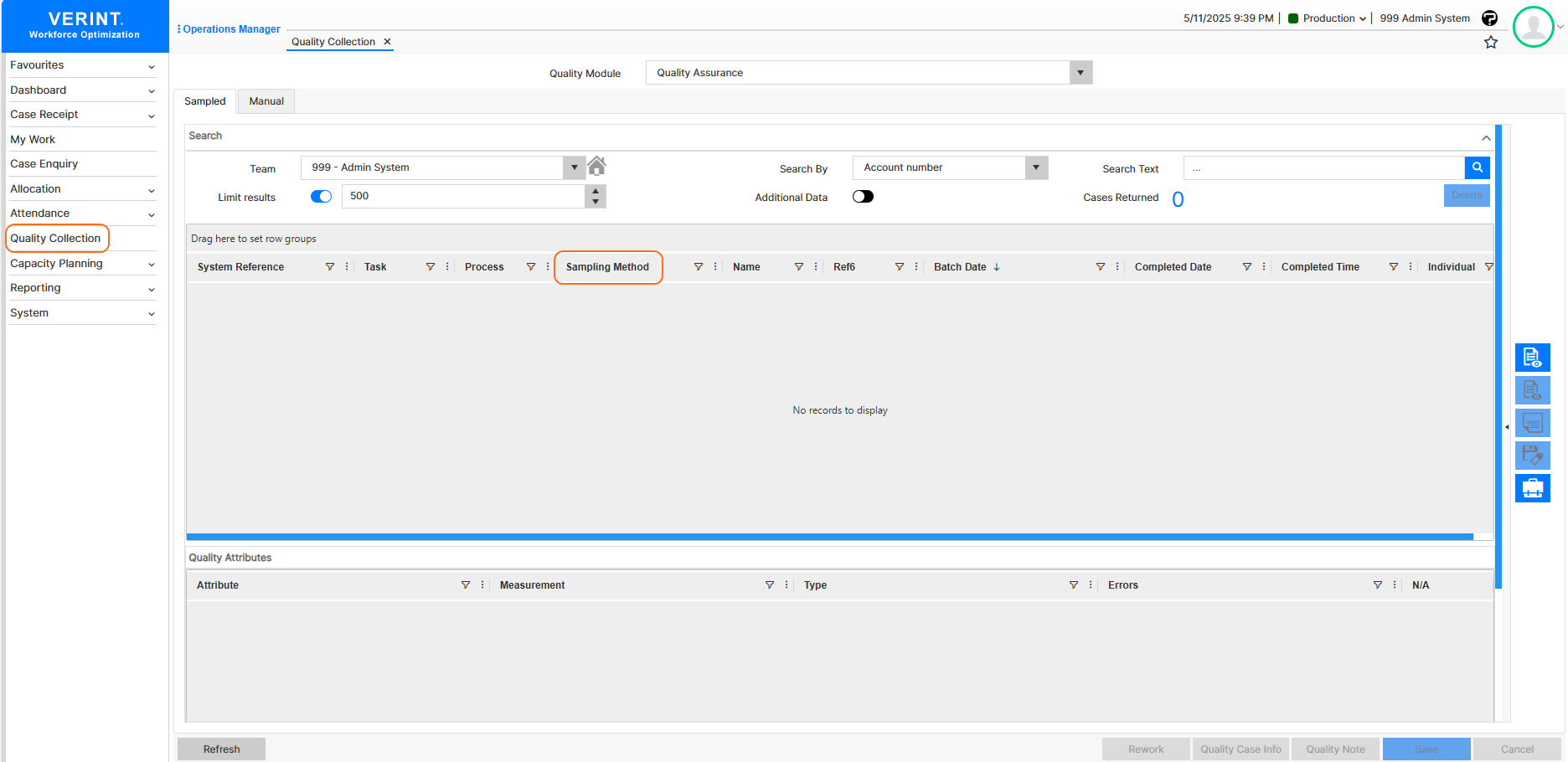 Sampling Method added to Quality Collection