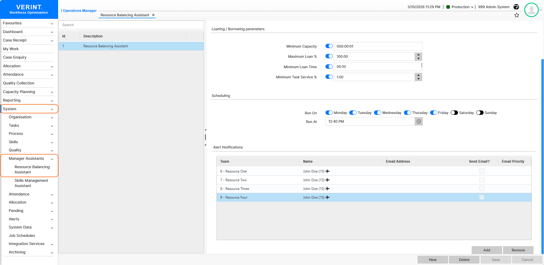 Resource Balancing Assistant