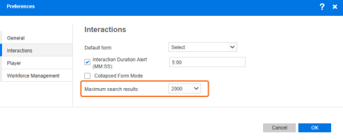 interactions preferences